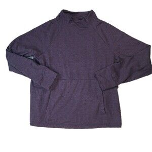 ​Starter Womens Large L Purple Mock Neck Long Sleeve Activewear Pullover Pocket